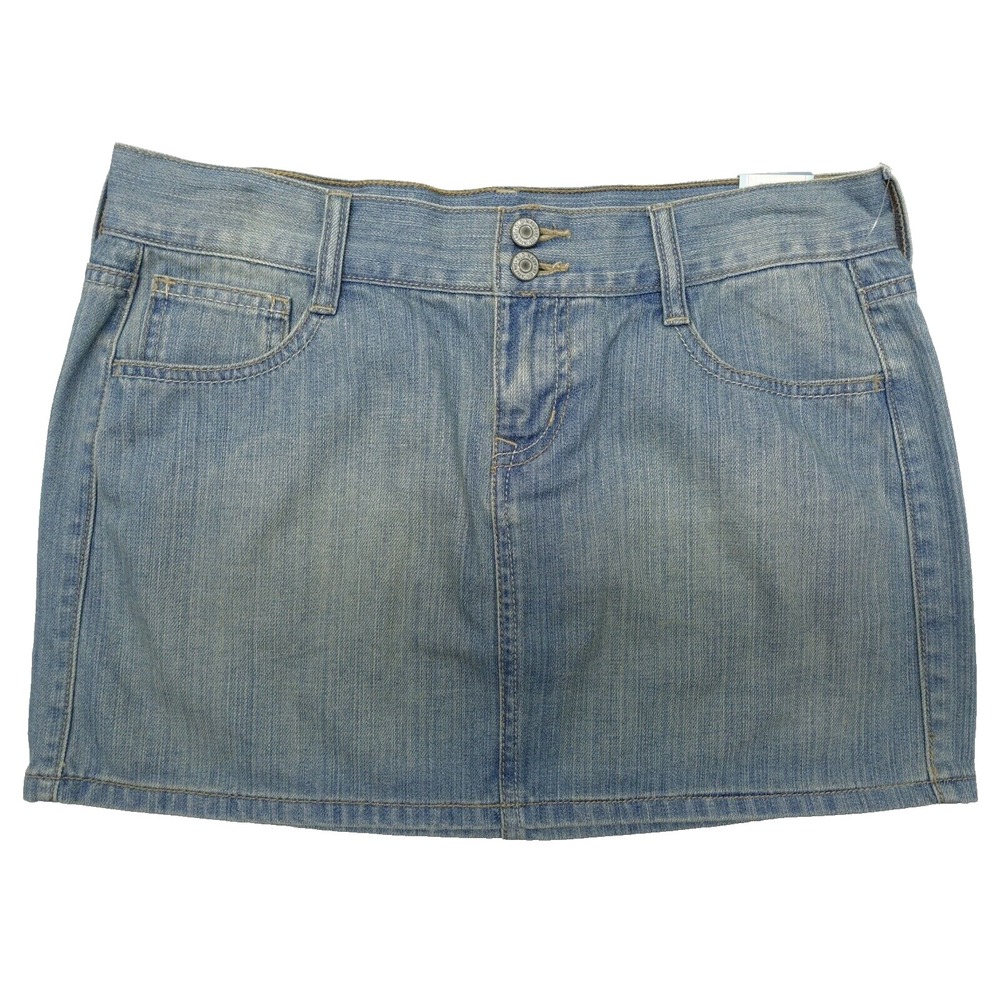 Old Navy Jeans Skirt Women Size 4 Denim Light Wash Pockets Cotton